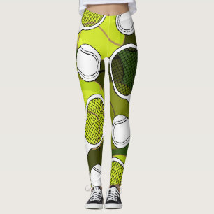 Tennisball und Schläger schwarz-weiße Tinte auf Leggings
