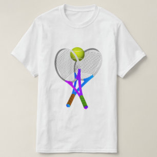 Tennisball und Schläger T-Shirt