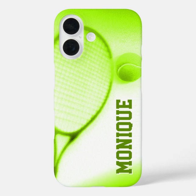 Tennisball und Schlägersportgrün iPhone 16 Hülle (Rückseite)