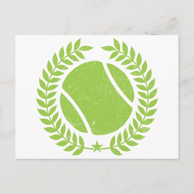 Tennisball und Tennisteam Vintages Design Postkarte (Vorderseite)