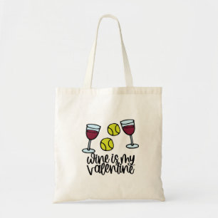 Tennisball und Wein Tragetasche