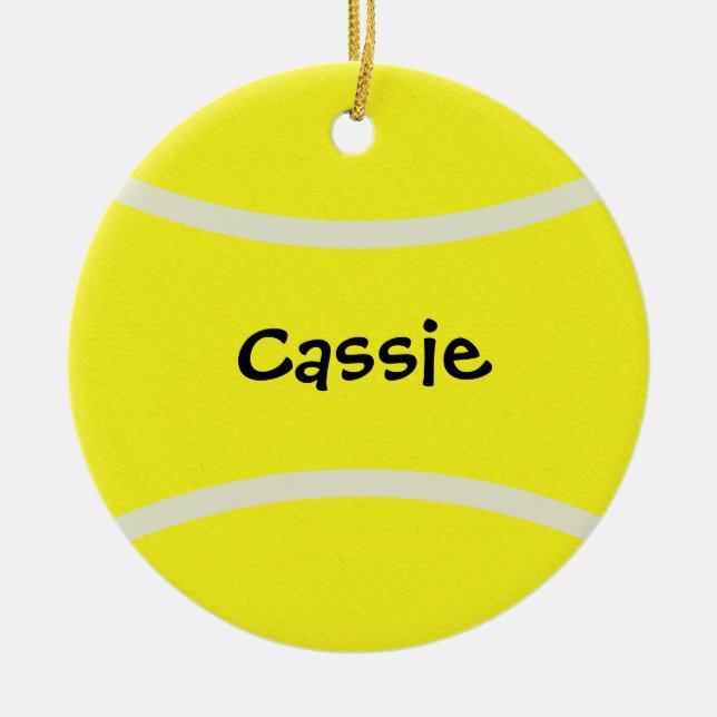 Tennisball-Verzierung Keramik Ornament (Vorne)