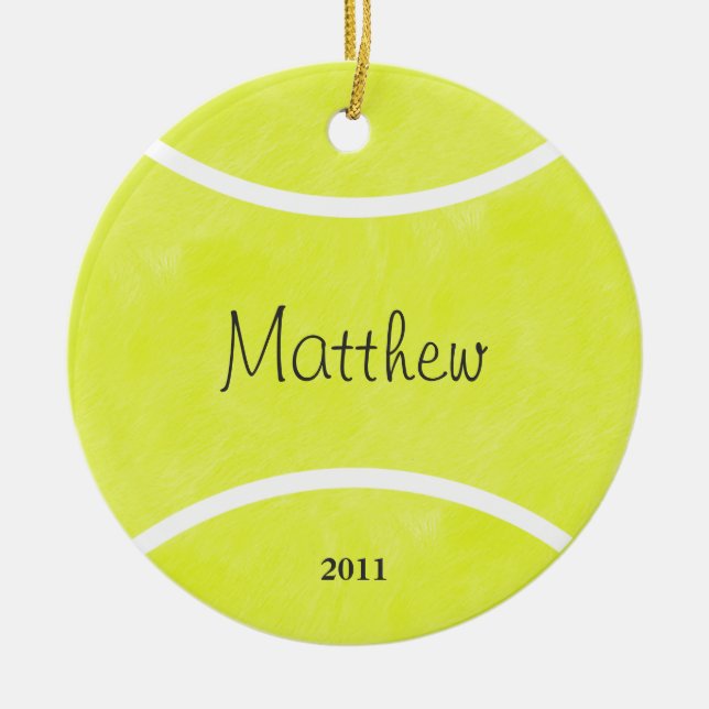 Tennisball-Weihnachtsverzierung Keramik Ornament (Vorne)