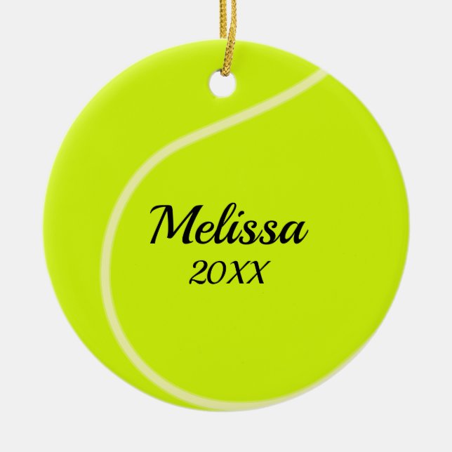 Tennisball Zweiseitige Ornament Runde (Vorne)