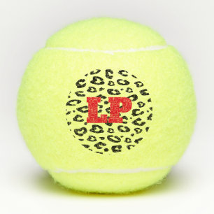 Tennisbälle mit Leopardendruck und individuellem N