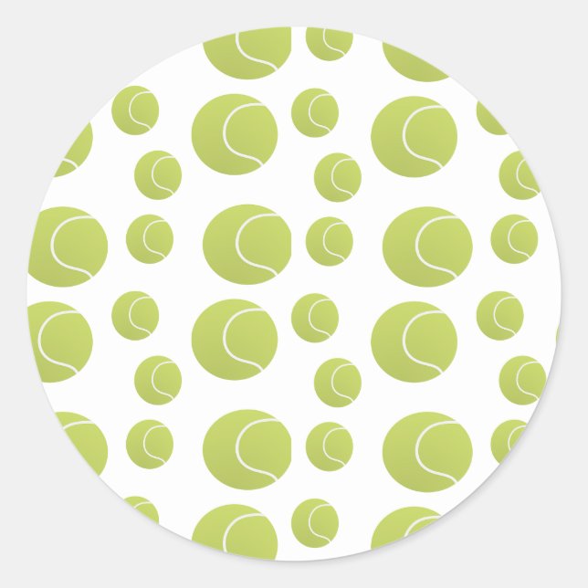 Tennisbälle-Muster Runder Aufkleber (Vorderseite)