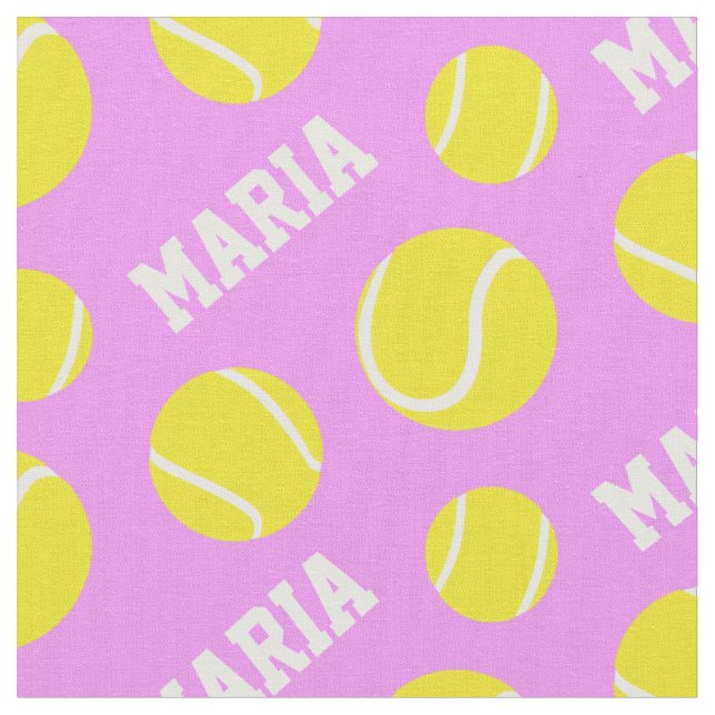 Tennisbälle Pink Girls individuelle Name Sportart  Stoff (Nahaufnahme)