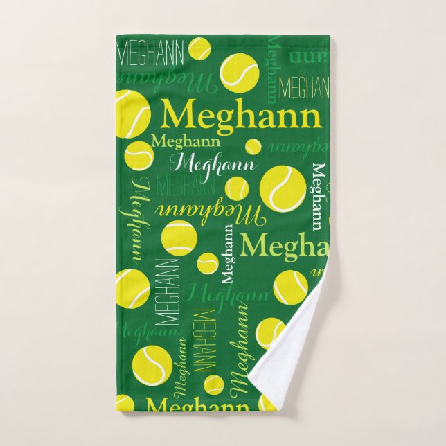 Tennisbälle Sportgelb, grüner individuelle Name Ha Handtuch (Handtuch)
