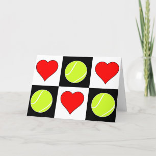 Tennisbälle und Niedliche Herzkarte Karte