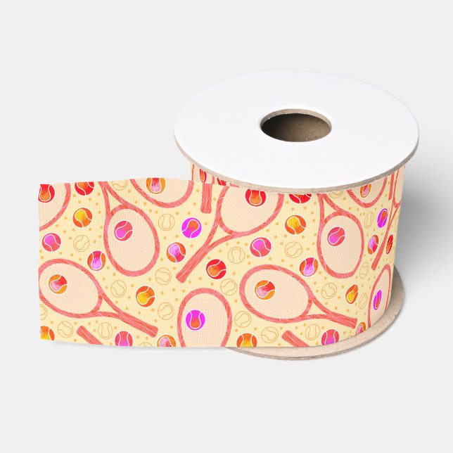 Tennisbälle und Schläger 3" weit Grosgrain-Band Ripsband (Spule)