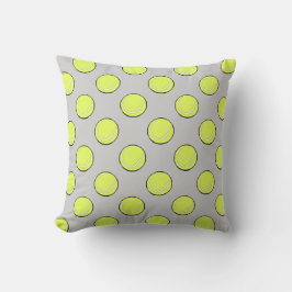 Tennisballs Nahtloses Muster im grauen Hintergrund Kissen