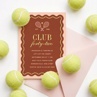 Tennisclub für Erwachsene zum Geburtstag  Einladung