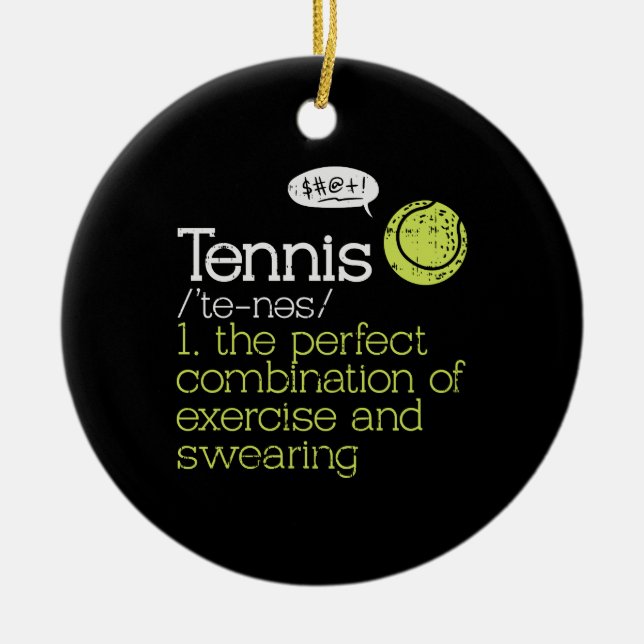 Tennisdefinition Keramik Ornament (Vorne)