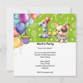 Tennisfeier zum 1. Geburtstag Save The Date