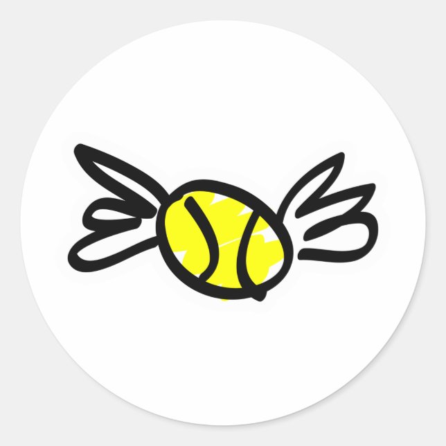 Tennisflügel Runder Aufkleber (Vorderseite)