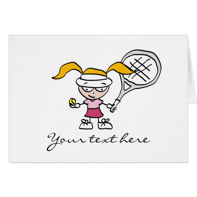 Tennisgeschenke und Karten mit niedlichem Cartoon (Vorderseite (Horizontal))
