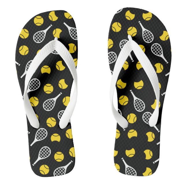 Tennishalle und Rackets Racket Cooles Geschenk Flip Flops (Fußbett)