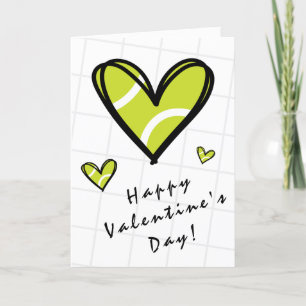 Tennisherzen & Net Valentine's Day Coach Kinder Sp Feiertagskarte