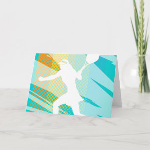 Tenniskarte mit weiblichem Tennisspielerprint Karte