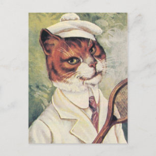 Tenniskatze Postkarte