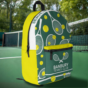 Tennisklub-Sportarten Gelb-Weiß-Brauch Bedruckter Rucksack