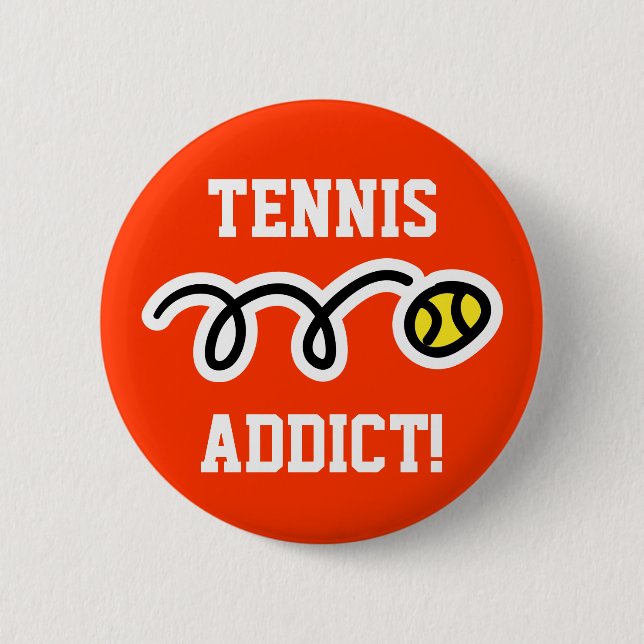 Tennisknopf für Spieler und Fans Tennis Addict Button (Vorderseite)