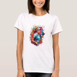 Tennisliebhaber bunter Design T-Shirt