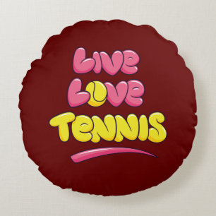 Tennisliebhaber Spruch Rundes Kissen