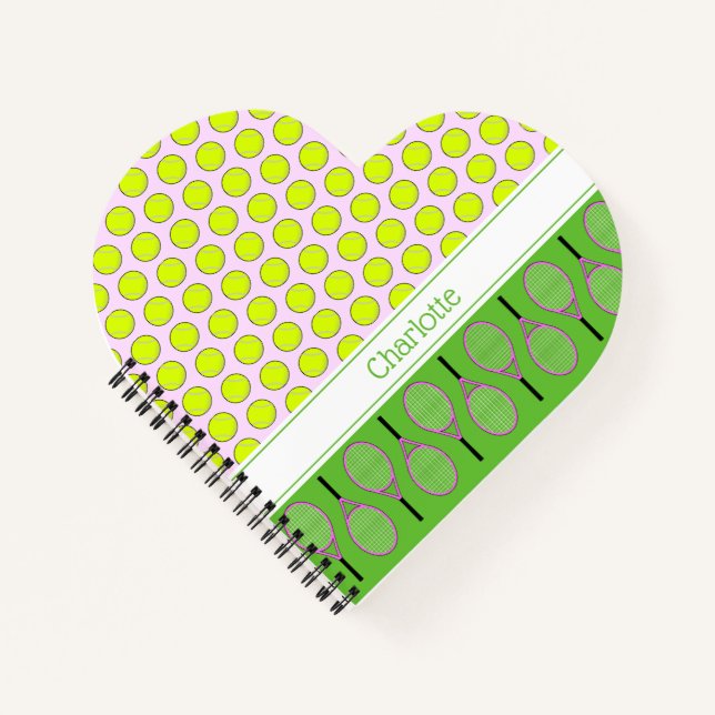 Tennismotiv-individuelle Name Notizbuch (Vorderseite)