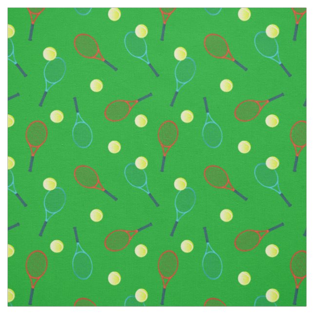 Tennismuster auf Grün Stoff (Muster)