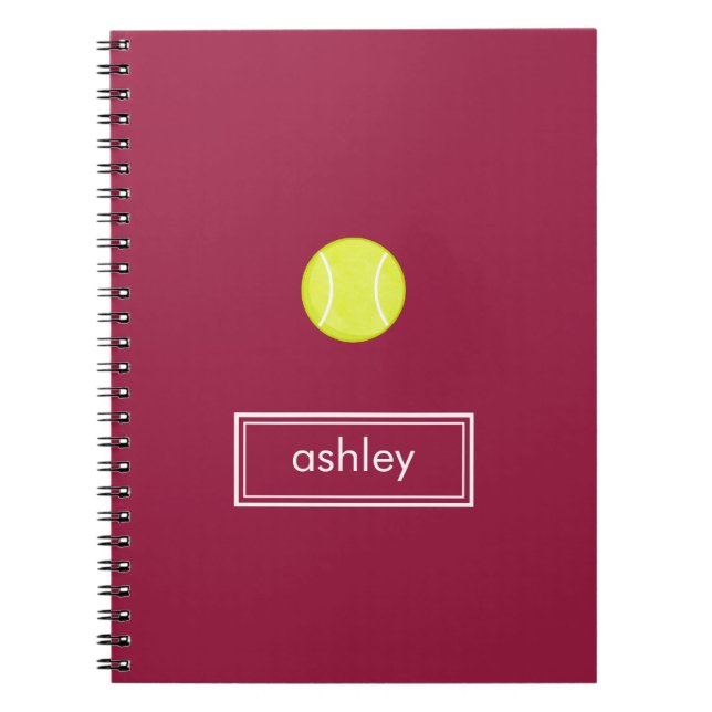 TennisNotebook (Burgund) Notizblock (Vorderseite)