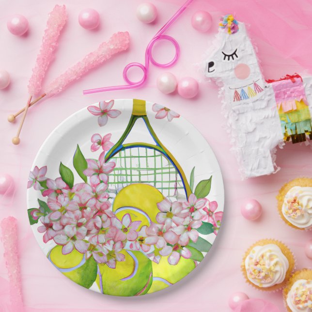 Tennisplatte für Tennis Player Party Pappteller (Party)