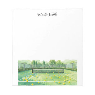 Tennisplatz-Aquarell Notizblock