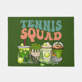 Tennisplatz mit Tennis Drink für Spieler Fußmatte