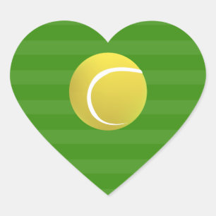 Tennisplatz & TENNIS Ball Herz-Aufkleber