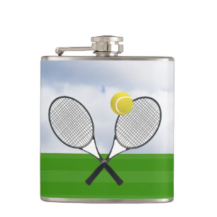 Tennisplatz & TENNIS RACKETS Flachmann