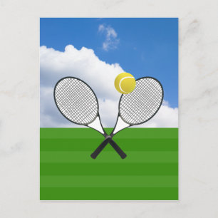 Tennisplatz & TENNIS RACKETS Postkarte