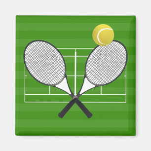 Tennisplatz u. TENNIS-SCHLÄGER Magnet