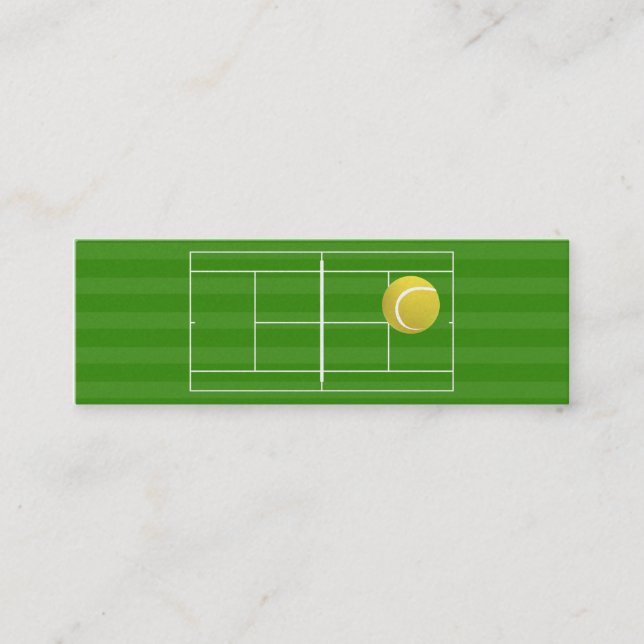 Tennisplatz u. Tennisball Mini Visitenkarte (Vorderseite)