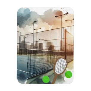Tennisplatz und Schläger Magnet