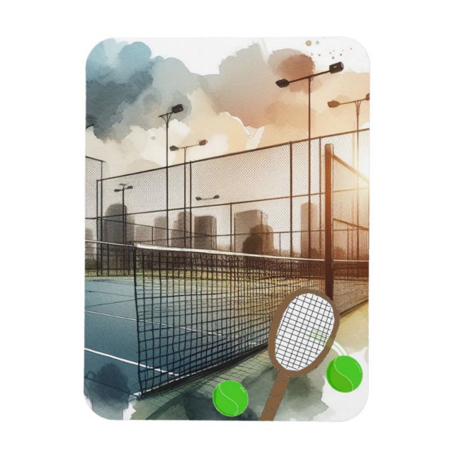 Tennisplatz und Schläger Magnet (Vertikal)