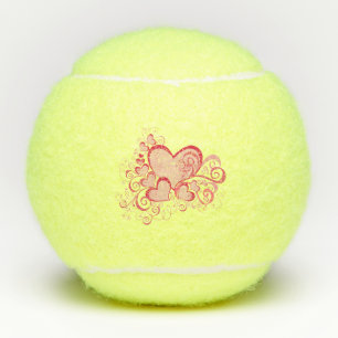 Tennisplätze am Valentinstag Tennisbälle