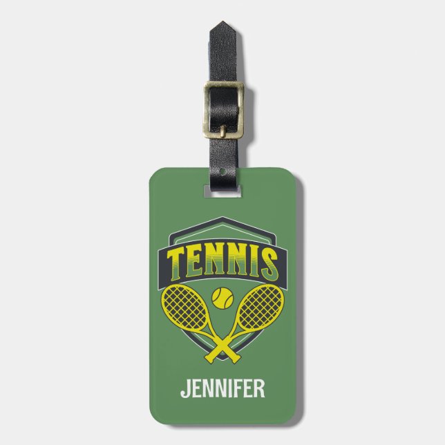 Tennisplätze für Tennisliebhaber Gepäckanhänger (Vorderseite vertikal)
