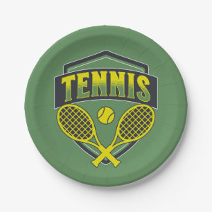 Tennisplätze für Tennisliebhaber Pappteller