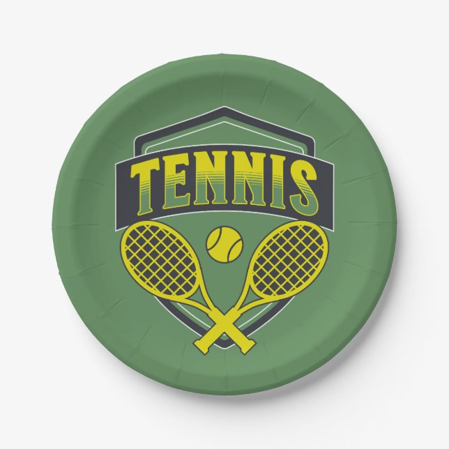 Tennisplätze für Tennisliebhaber Pappteller (Vorderseite)