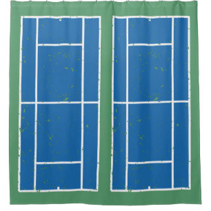 Tennisplätze in Blau und Grün gestört Duschvorhang