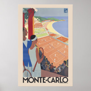 Tennisplätze Monte Carlo 1920er Jahre - Klassisch Poster