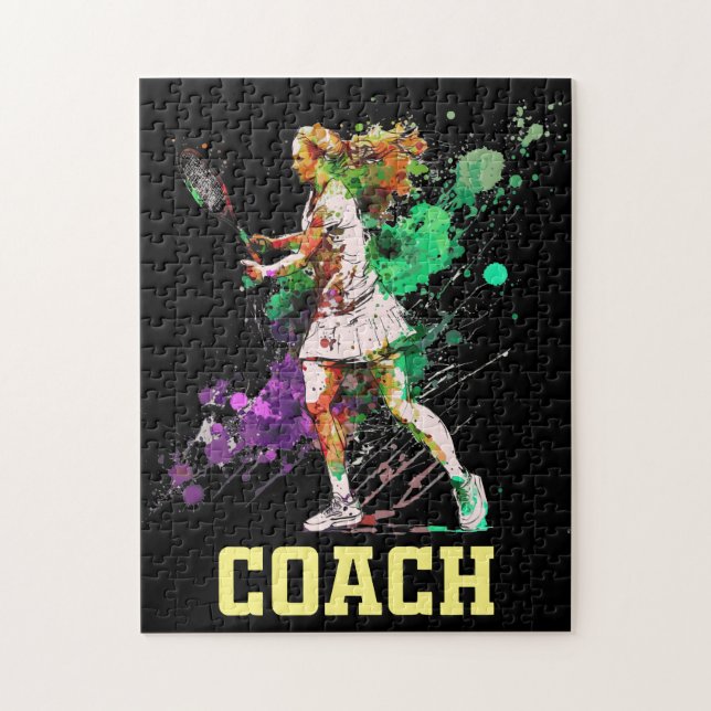 Tennispuzzles für weiblichen Trainer (Vertikal)