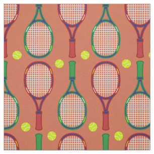 Tennisrackets & Balls Muster Stoff