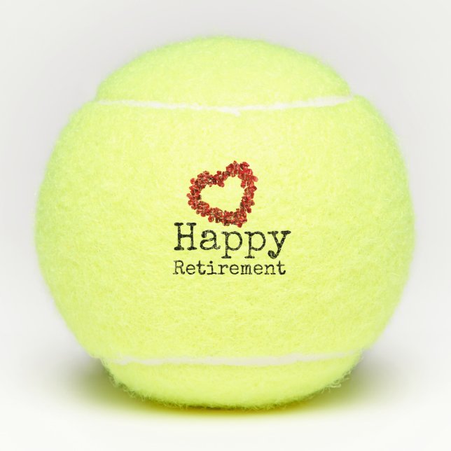 Tennisruhestand mit Herz-rote Rose Tennisbälle (Vorderseite)
